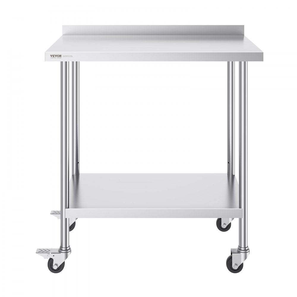 HETG-24*36-L - Adjustable Height Stainless Steel Work Table with Shelf