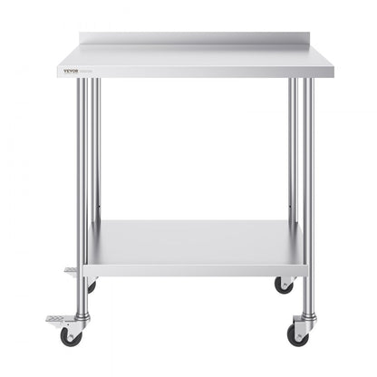 HETG-24*36-L - Adjustable Height Stainless Steel Work Table with Shelf