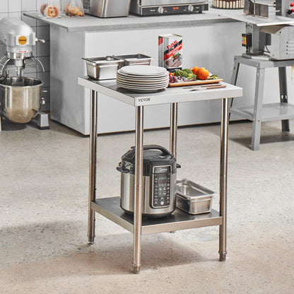 GZT610*610T - Adjustable 24" Stainless Steel Prep Table for Kitchen & Garage