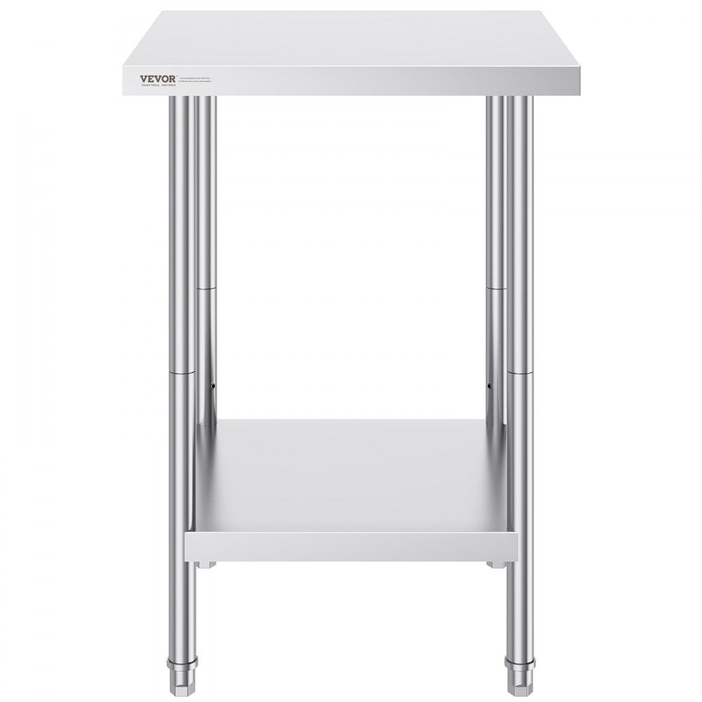 GZT610*610T - Adjustable 24" Stainless Steel Prep Table for Kitchen & Garage