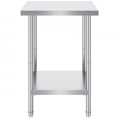 GZT610*610T - Adjustable 24" Stainless Steel Prep Table for Kitchen & Garage