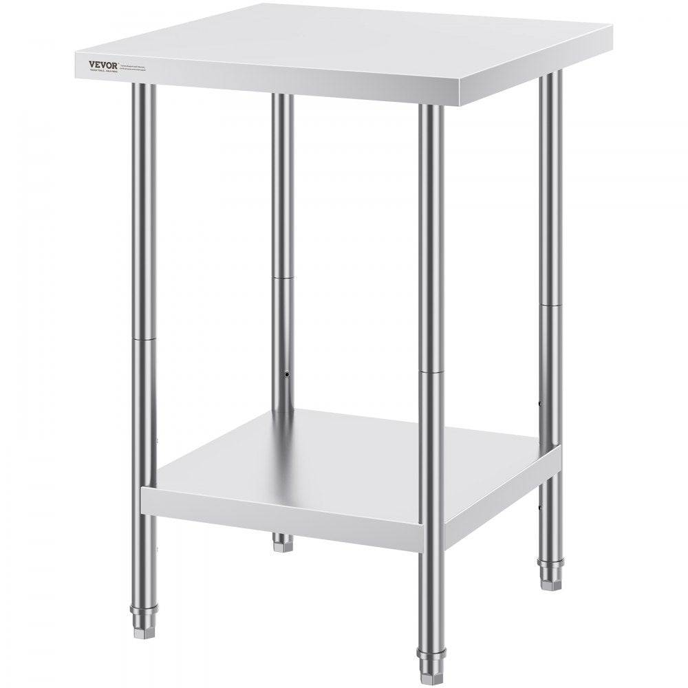 GZT610*610T - Adjustable 24" Stainless Steel Prep Table for Kitchen & Garage
