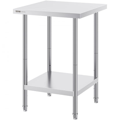 GZT610*610T - Adjustable 24" Stainless Steel Prep Table for Kitchen & Garage