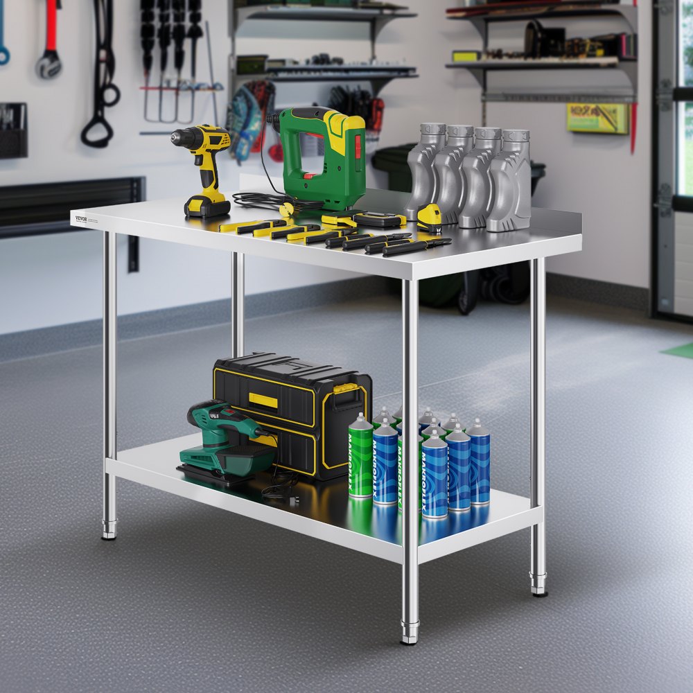 HET-24*48-L - 24x48" Stainless Steel Work Table with Adjustable Height