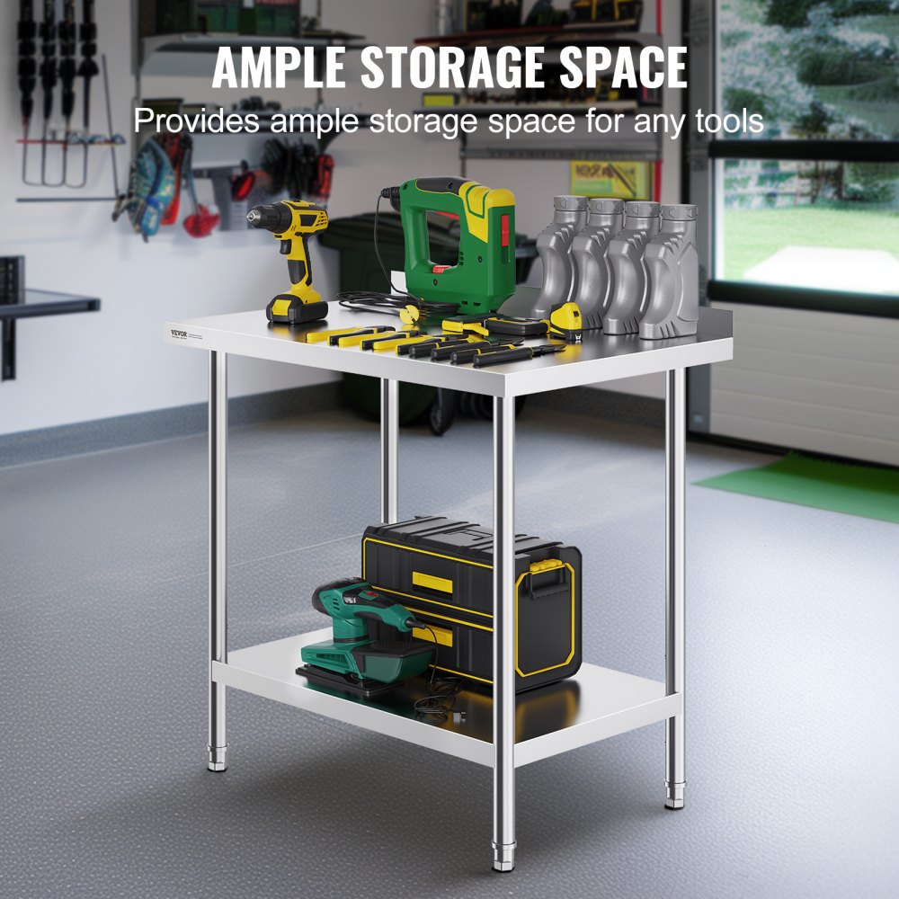 HET-24*36-L - Durable 24"x36" Stainless Steel Work Table for Versatile Use