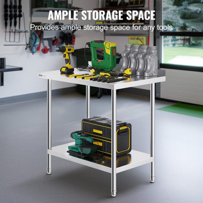 HET-24*36-L - Durable 24"x36" Stainless Steel Work Table for Versatile Use