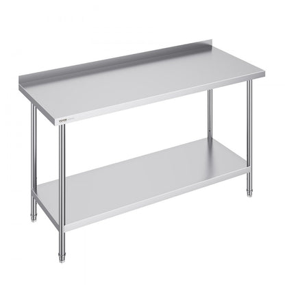HET-24*60-L - 24x60 Inch Stainless Steel Prep Table with Adjustable Height
