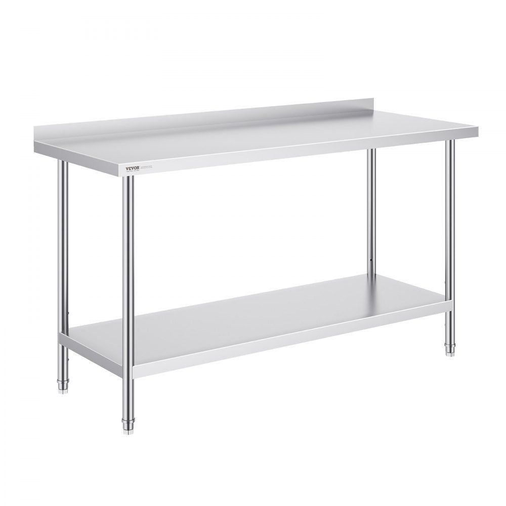 HET-24*60-L - 24x60 Inch Stainless Steel Prep Table with Adjustable Height