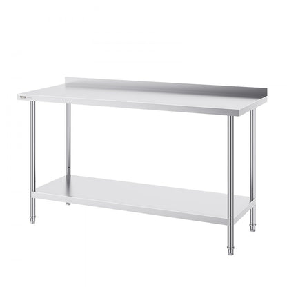 HET-24*60-L - 24x60 Inch Stainless Steel Prep Table with Adjustable Height