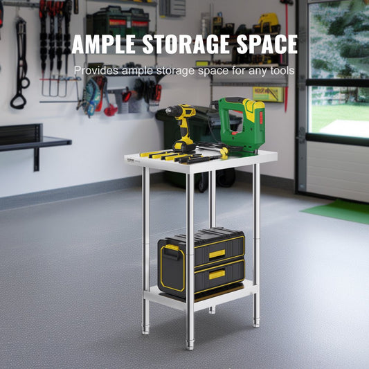 HET-24*18 - Heavy-Duty 24x18 Stainless Steel Prep Table for Versatile Use