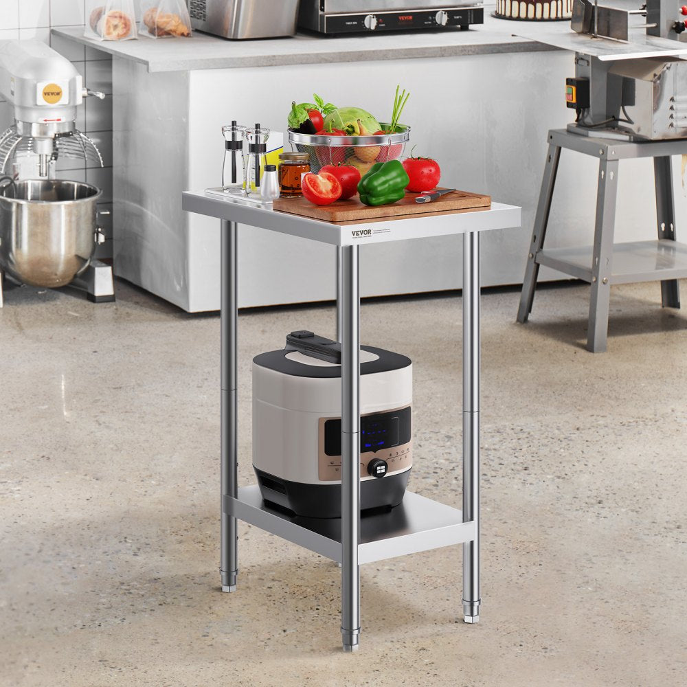 HET-24*18 - Heavy-Duty 24x18 Stainless Steel Prep Table for Versatile Use
