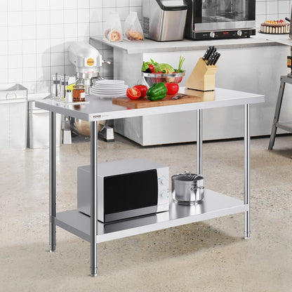 HET-24*48 - Adjustable Stainless Steel Prep Table 24" x 48" for Versatile Use