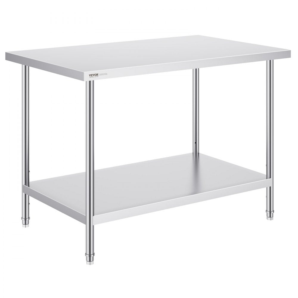 HET-30*48 - Adjustable Stainless Steel Prep Table for Home & Commercial Use