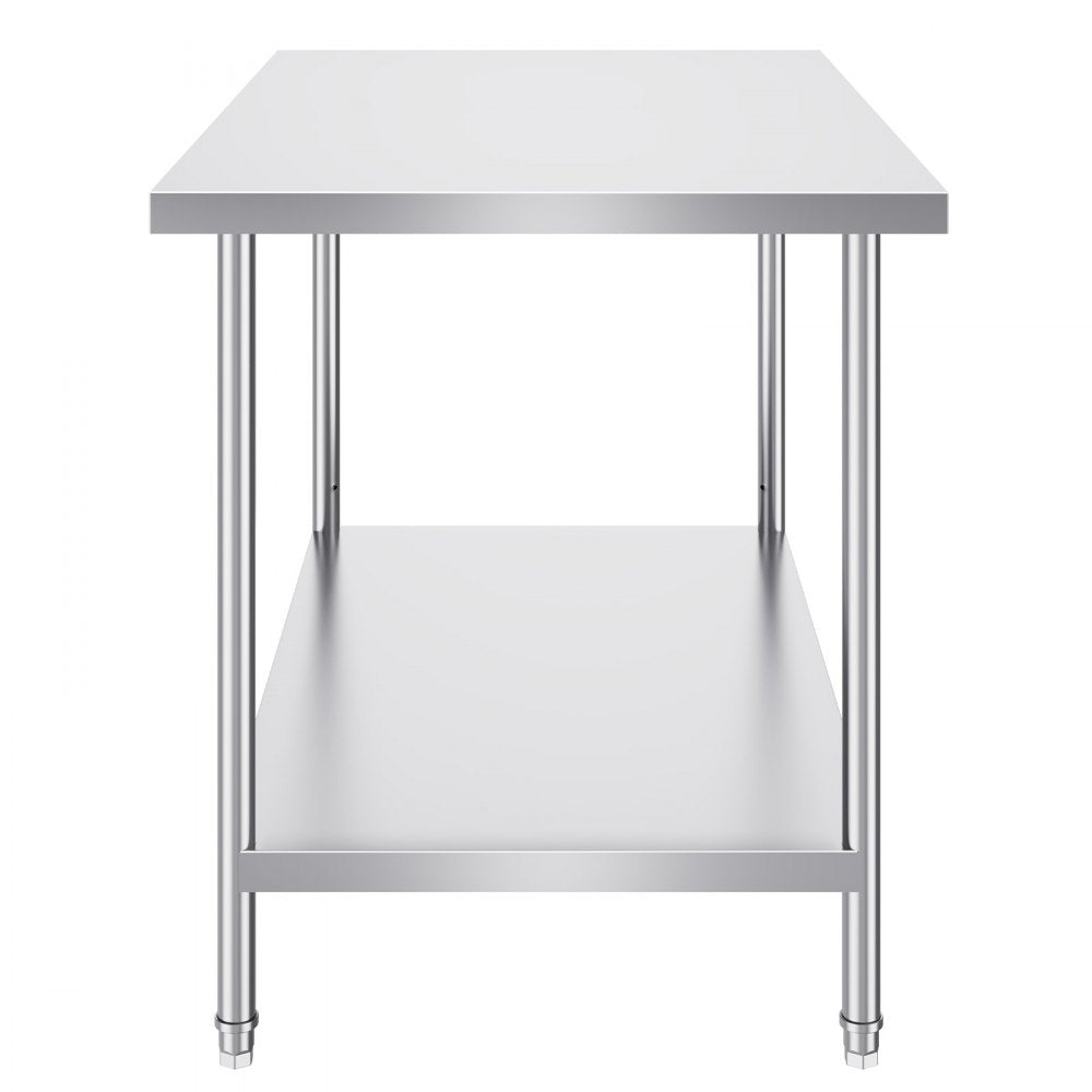 HET-30*48 - Adjustable Stainless Steel Prep Table for Home & Commercial Use