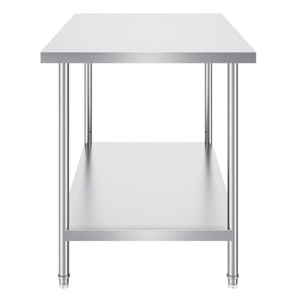 HET-30*48 - Adjustable Stainless Steel Prep Table for Home & Commercial Use