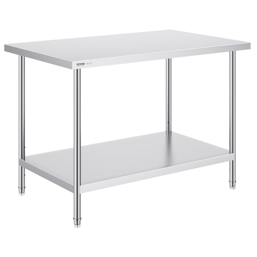 HET-30*48 - Adjustable Stainless Steel Prep Table for Home & Commercial Use