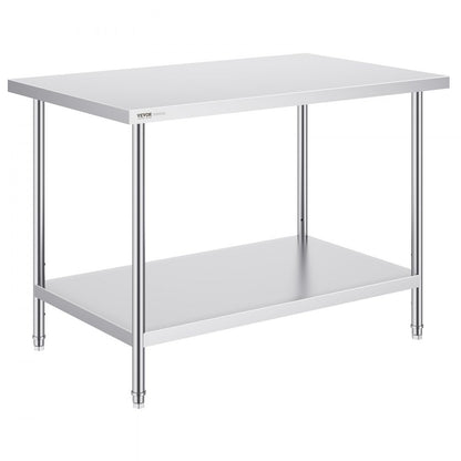 HET-30*48 - Adjustable Stainless Steel Prep Table for Home & Commercial Use