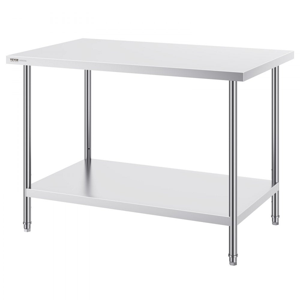 HET-30*48 - Adjustable Stainless Steel Prep Table for Home & Commercial Use