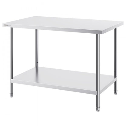 HET-30*48 - Adjustable Stainless Steel Prep Table for Home & Commercial Use