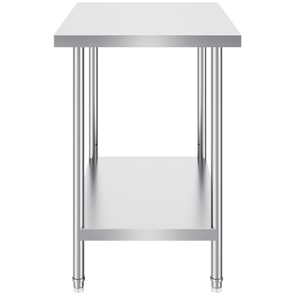 HET-24*36 - VEVOR 24x36” Stainless Steel Prep Table, Adjustable Height