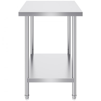 HET-24*36 - VEVOR 24x36” Stainless Steel Prep Table, Adjustable Height