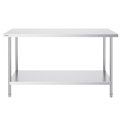 HET-24*60 - Adjustable Height Stainless Steel Prep Table 24x60x34 Inches