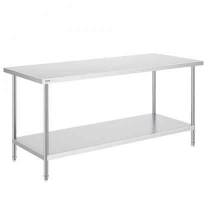 HET-30*72 - Adjustable 30"x72" Stainless Steel Prep Table for Versatile Use