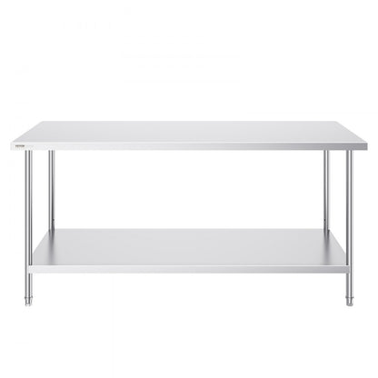 HET-30*72 - Adjustable 30"x72" Stainless Steel Prep Table for Versatile Use