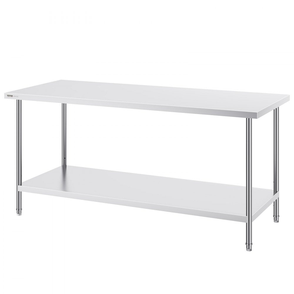 HET-30*72 - Adjustable 30"x72" Stainless Steel Prep Table for Versatile Use