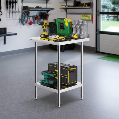 GZT610*610TH - Adjustable 24" Stainless Steel Work Table for Heavy-Duty Use