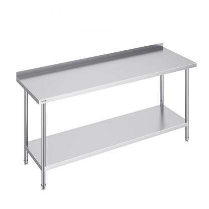 HET-24*72-L - Durable 24x72 Stainless Steel Table with Adjustable Height