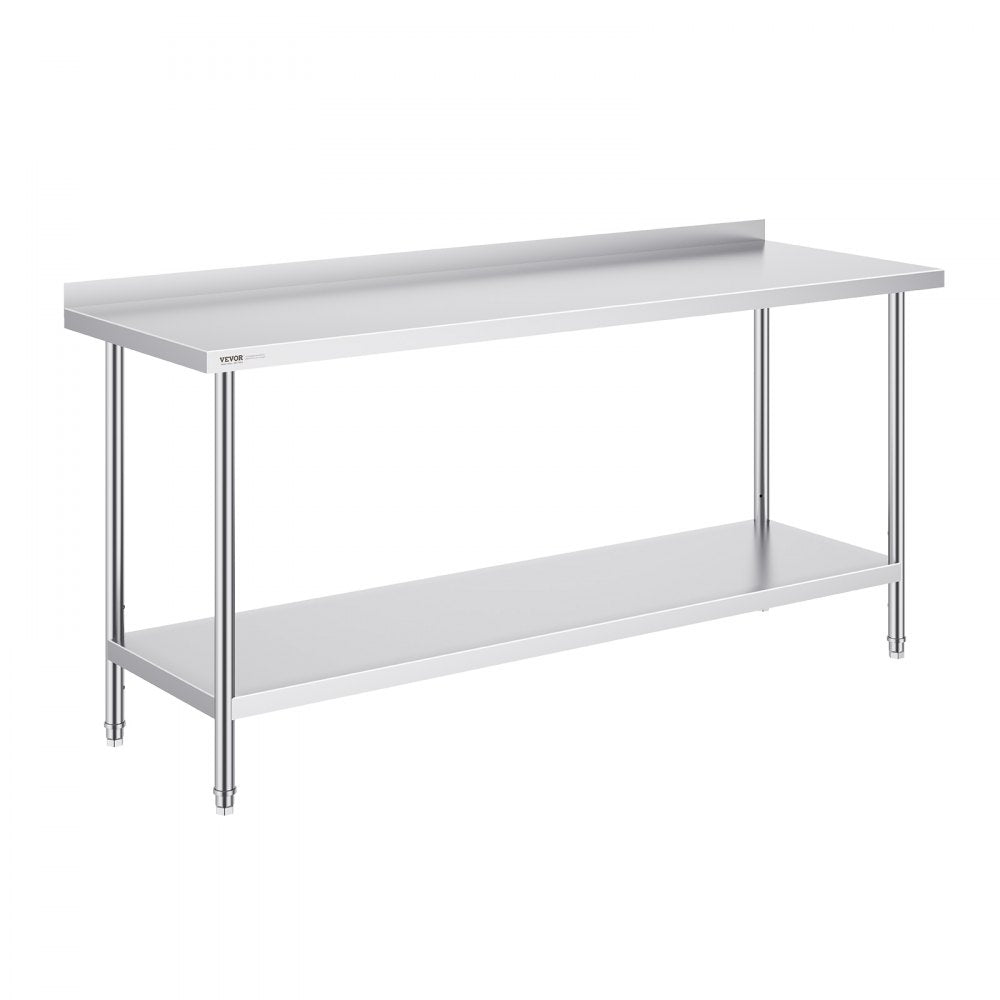 HET-24*72-L - Durable 24x72 Stainless Steel Table with Adjustable Height