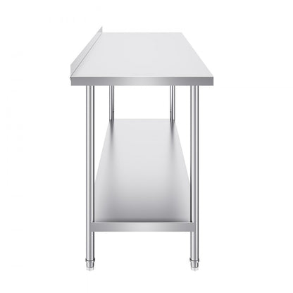 HET-24*72-L - Durable 24x72 Stainless Steel Table with Adjustable Height