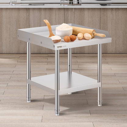 HET-24*24-3L - 24" Stainless Steel Work Table with Adjustable Height and Shelf