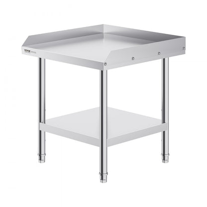 HET-24*24-3L - 24" Stainless Steel Work Table with Adjustable Height and Shelf