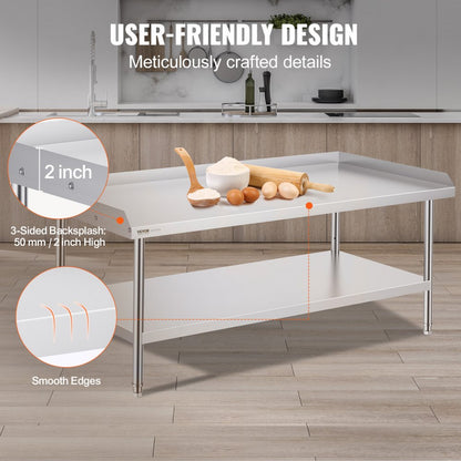 SKT1520*760T - 30x60 Inch Durable Stainless Steel Work Table for Busy Kitchens