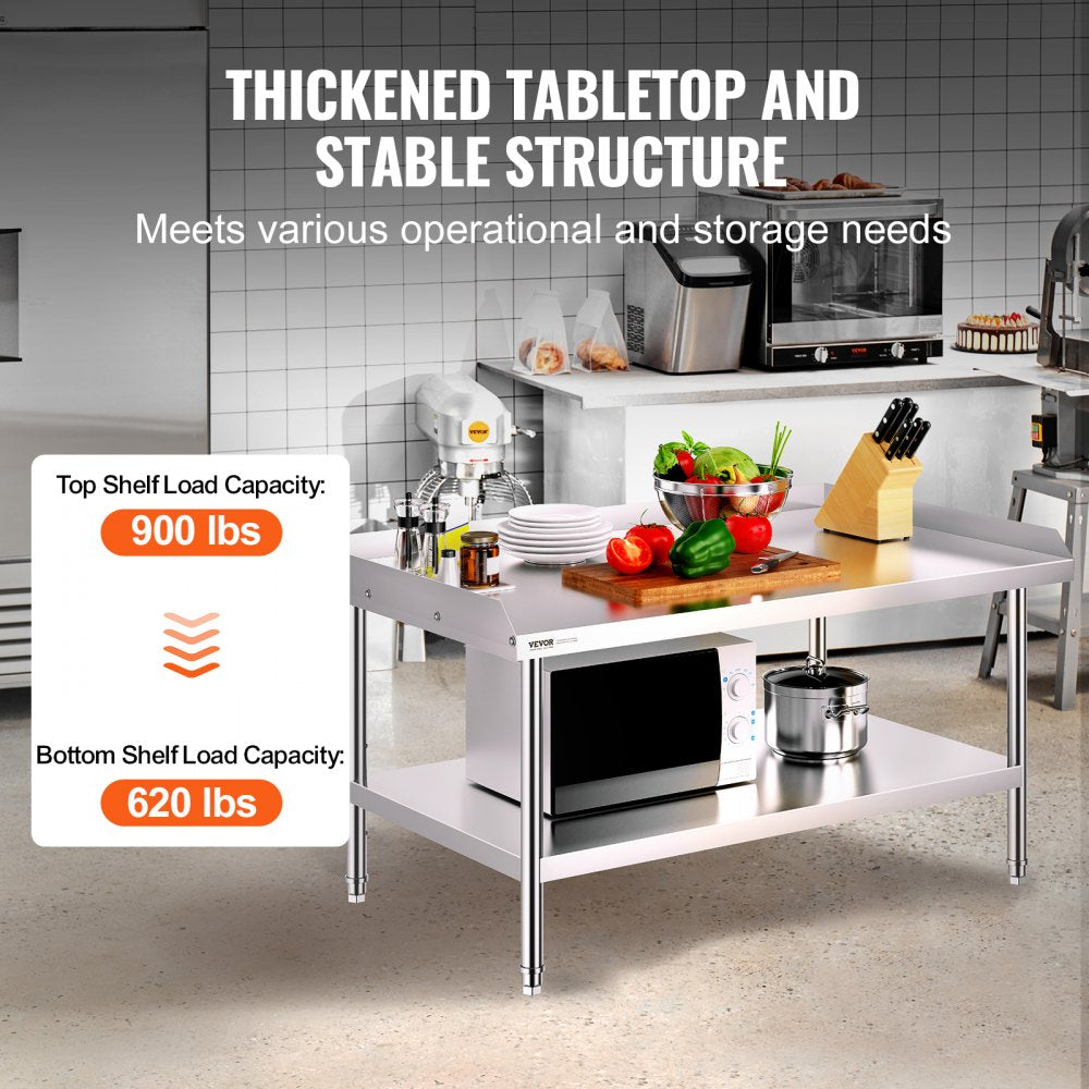 SKT1220*760T - 30"x48" VEVOR Stainless Steel Prep Table with Adjustable Height