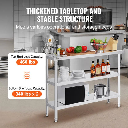 SCGZT1220*355T - 48"x34" Stainless Steel Work Table for Kitchens
