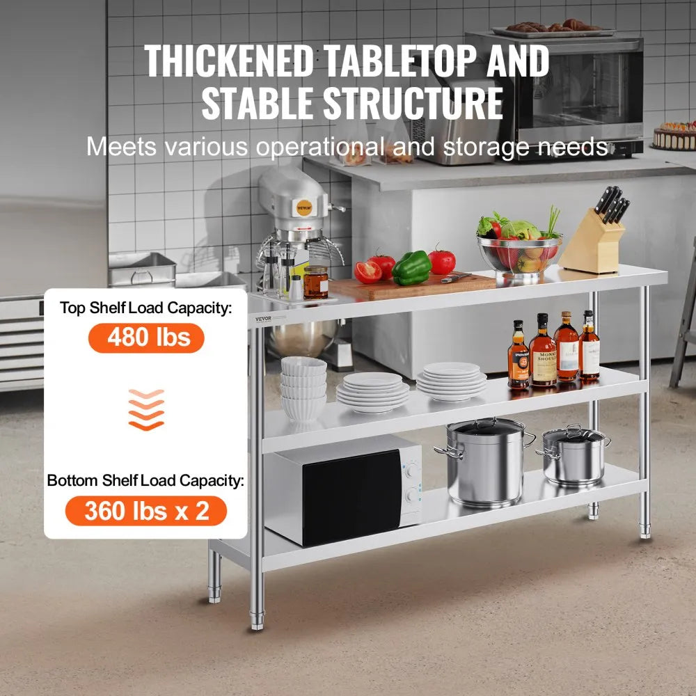 SCGZT1520*355T - 14x60x34 Inch VEVOR Stainless Steel Food Prep Table