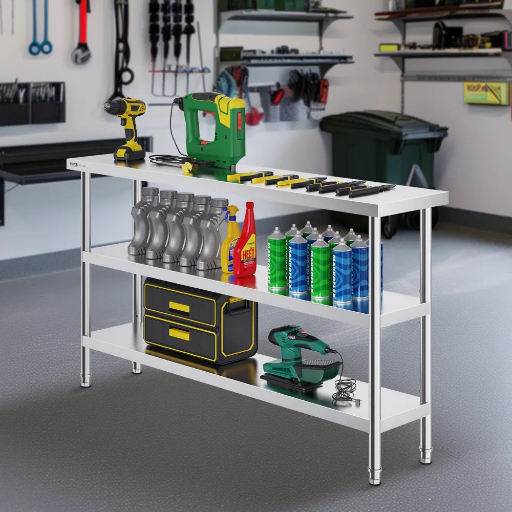 SCGZT1520*355T - 14x60x34 Inch VEVOR Stainless Steel Food Prep Table