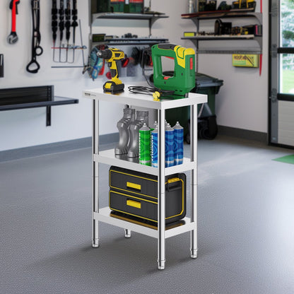 SCGZT610*355T - 34" Stainless Steel Food Prep Table with Adjustable Shelves