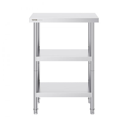 SCGZT610*355T - 34" Stainless Steel Food Prep Table with Adjustable Shelves