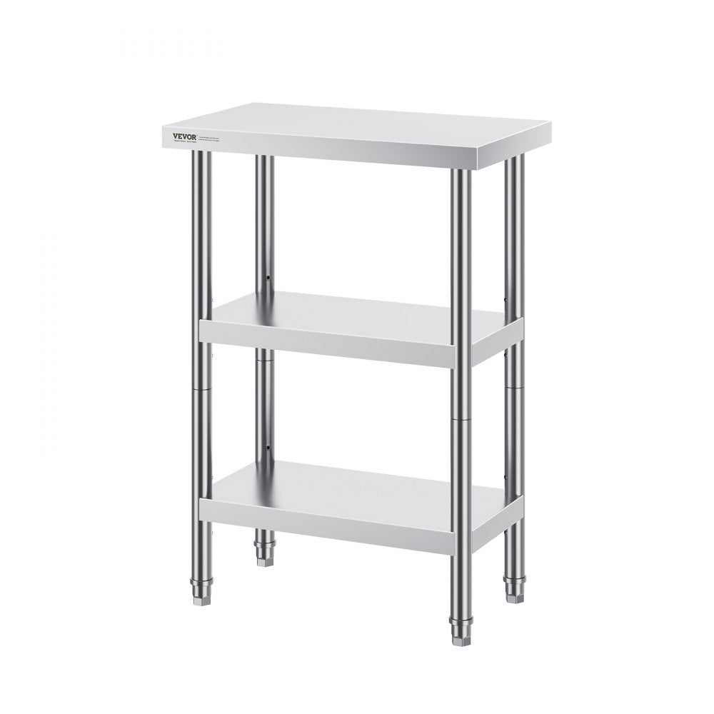 SCGZT610*355T - 34" Stainless Steel Food Prep Table with Adjustable Shelves