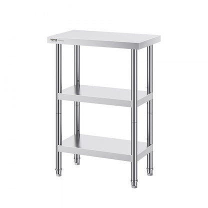 SCGZT610*355T - 34" Stainless Steel Food Prep Table with Adjustable Shelves