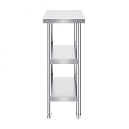 SCGZT610*355T - 34" Stainless Steel Food Prep Table with Adjustable Shelves