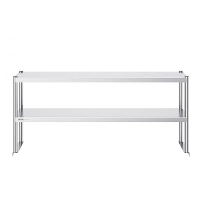 LJ1520*300 - 12x60 Inch Adjustable Height Stainless Steel Double Tier Overshelf