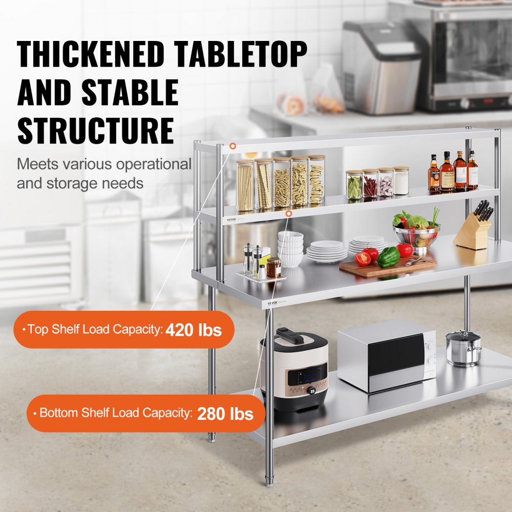 LJ1830*300 - Adjustable Double-Tier Stainless Steel Overshelf for Maximum Kitchen Storage