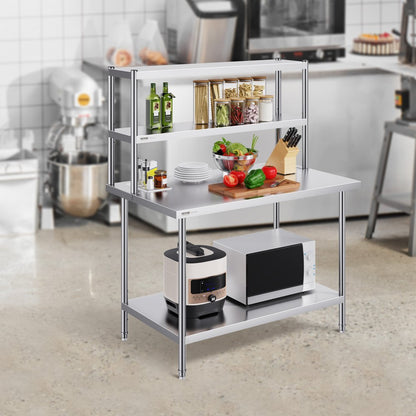LJ1220*300 - Adjustable Double-Tier Stainless Steel Shelf for Kitchen & Workshop