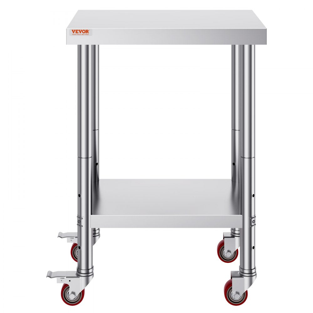 GZT61*45*85 - 24x18 Stainless Steel Work Table with Mobility & Height Adjustment