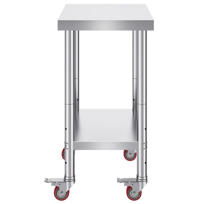 GZT61*45*85 - 24x18 Stainless Steel Work Table with Mobility & Height Adjustment